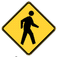 Pedestrian warning sign